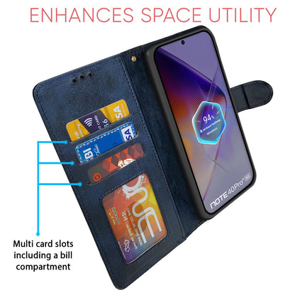 Infinix Note 40 Pro Plus 5G Magnetic wallet flip cover in navy & light blue by Pikkme – photo 5