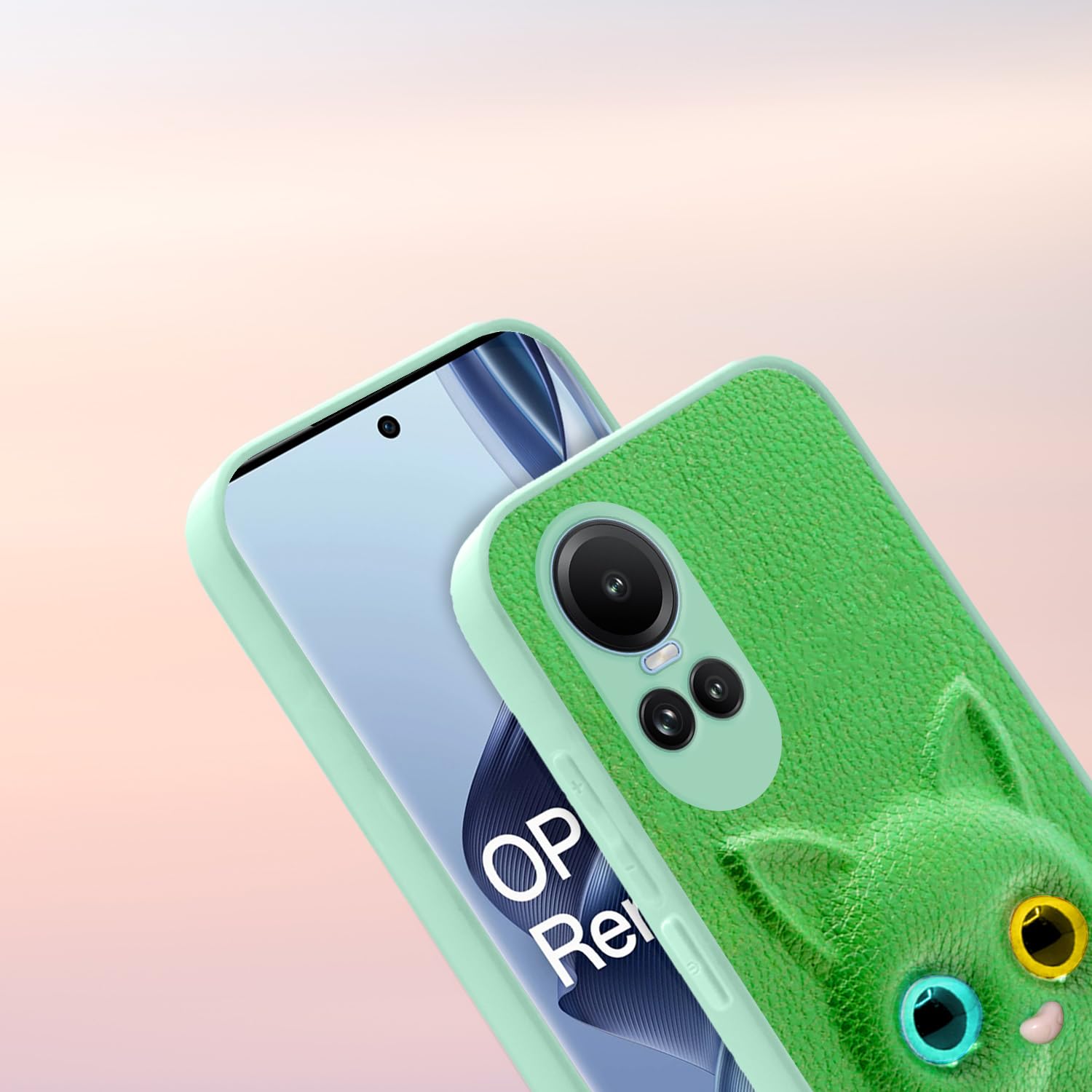 Pikkme green Cat mobile back cover for Oppo Reno 10 Pro 5G – photo 7