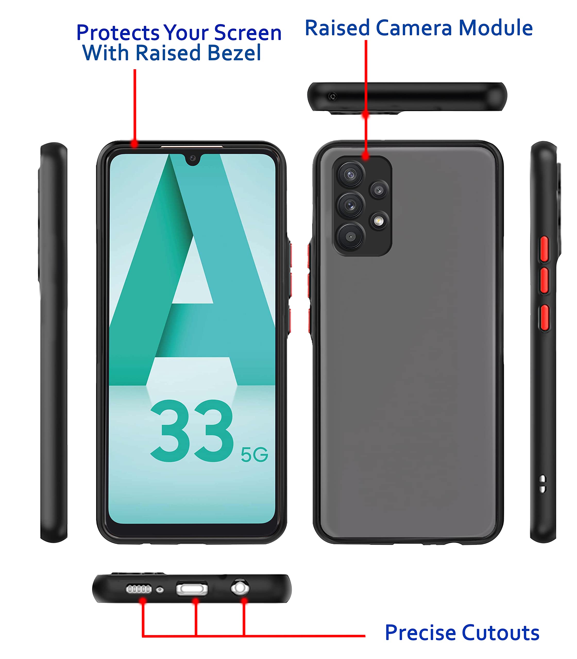 Black Hybrid phone cover for Samsung A33 5G – Pikkme – photo 3