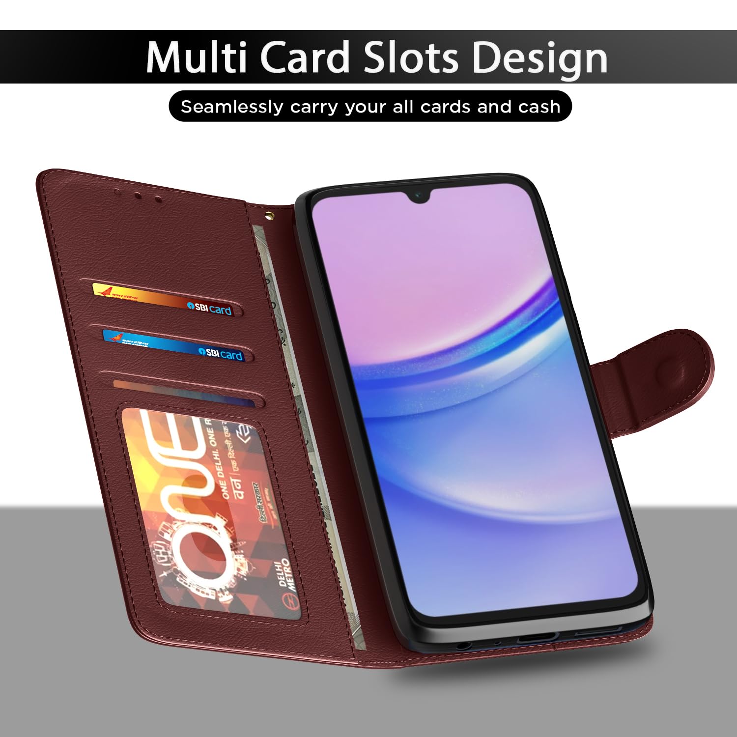 Samsung A15 4G/A15 5G flip cover in brown by Pikkme – photo 5