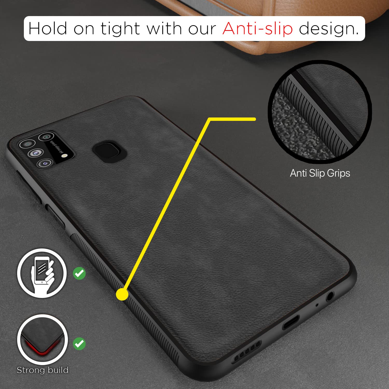 Pikkme Samsung M31/M31 Prime/F41 Leather grey mobile cover – photo 2