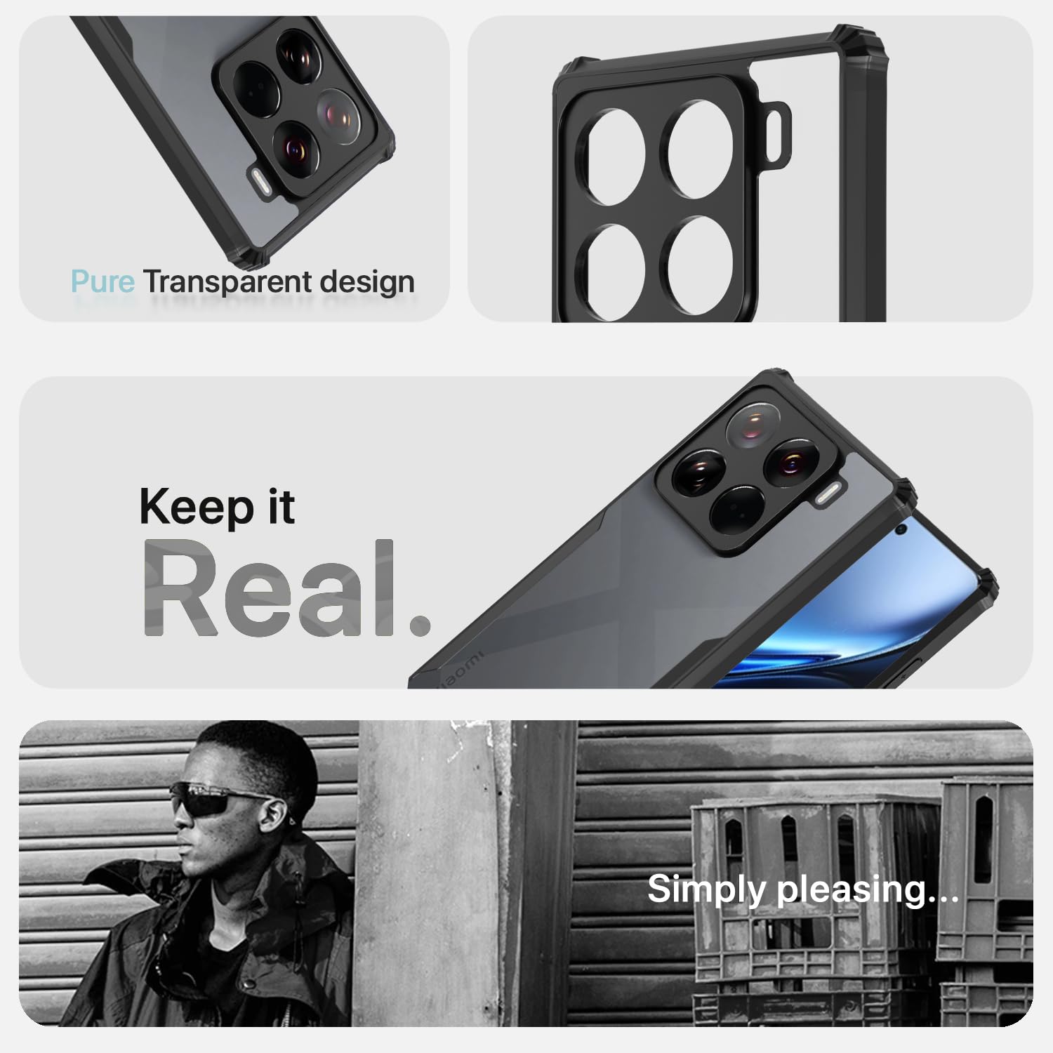 Xiaomi 15 Pro 5G Clear back cover in black by Pikkme – photo 4