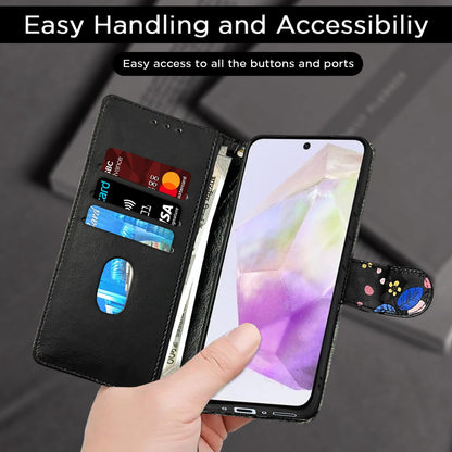 Pikkme black flower mobile flip cover for Samsung A56 5G – photo 7