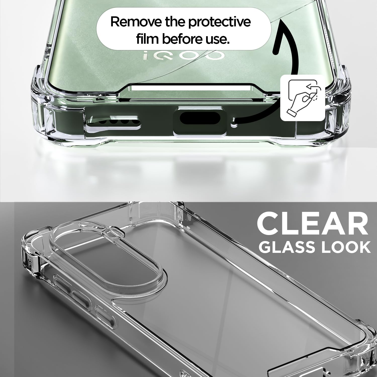 Pikkme iQOO Z9s/Vivo V40e 5G 5G PC-TPU transparent phone cover – photo 3