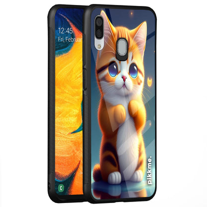 Samsung A20/A30/M10s Cat mobile back cover by Pikkme