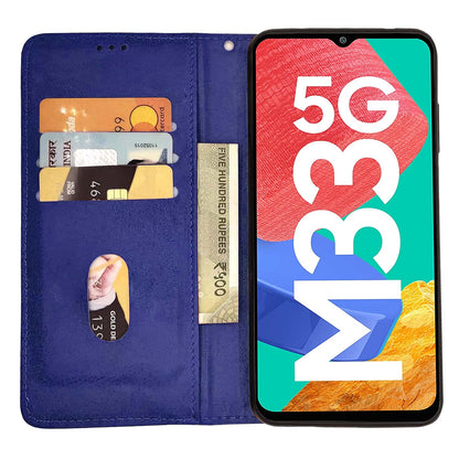 Samsung M33 5G Wallet mobile flip cover in blue by Pikkme – photo 2