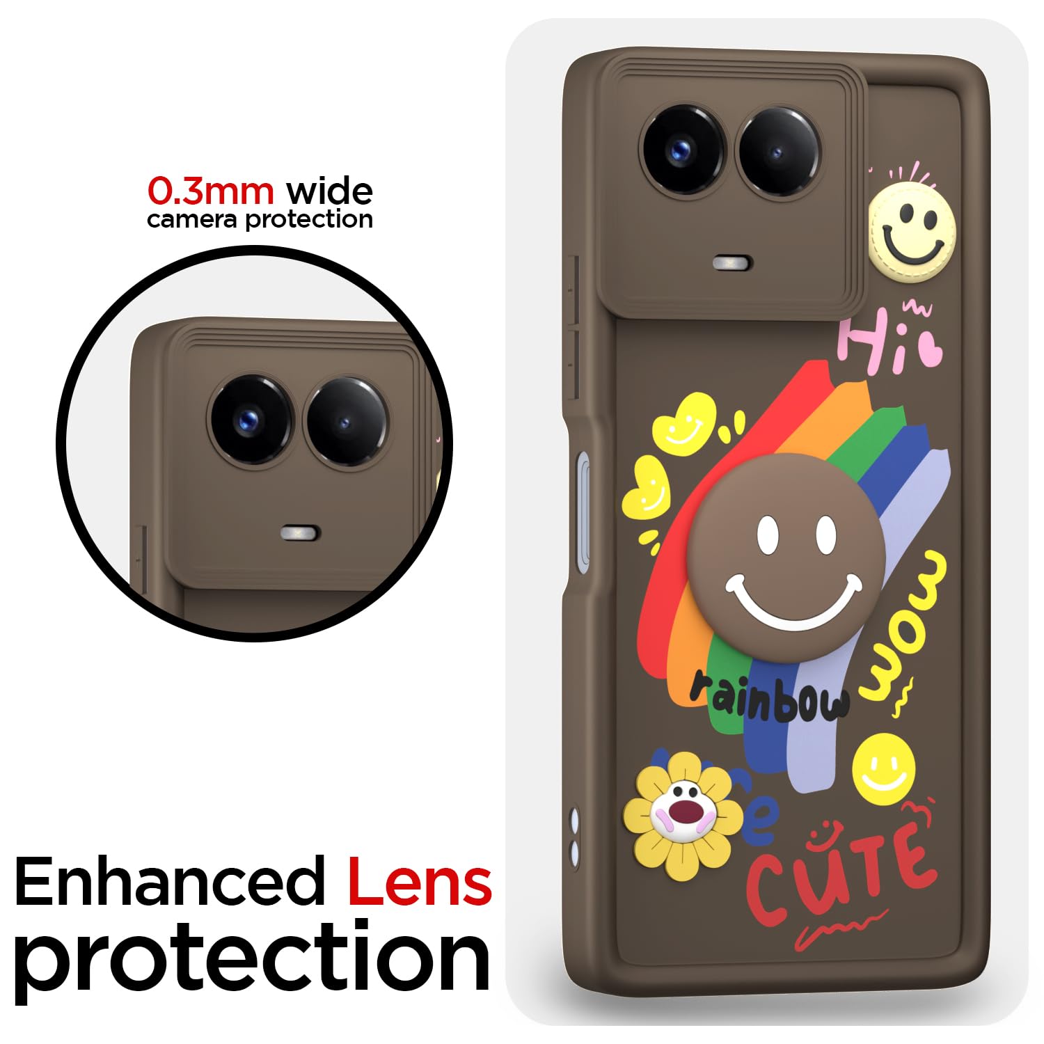 Pikkme brown Soft Silicone phone cover for Realme 11/11X 5G/Narzo 60X 5G – photo 5