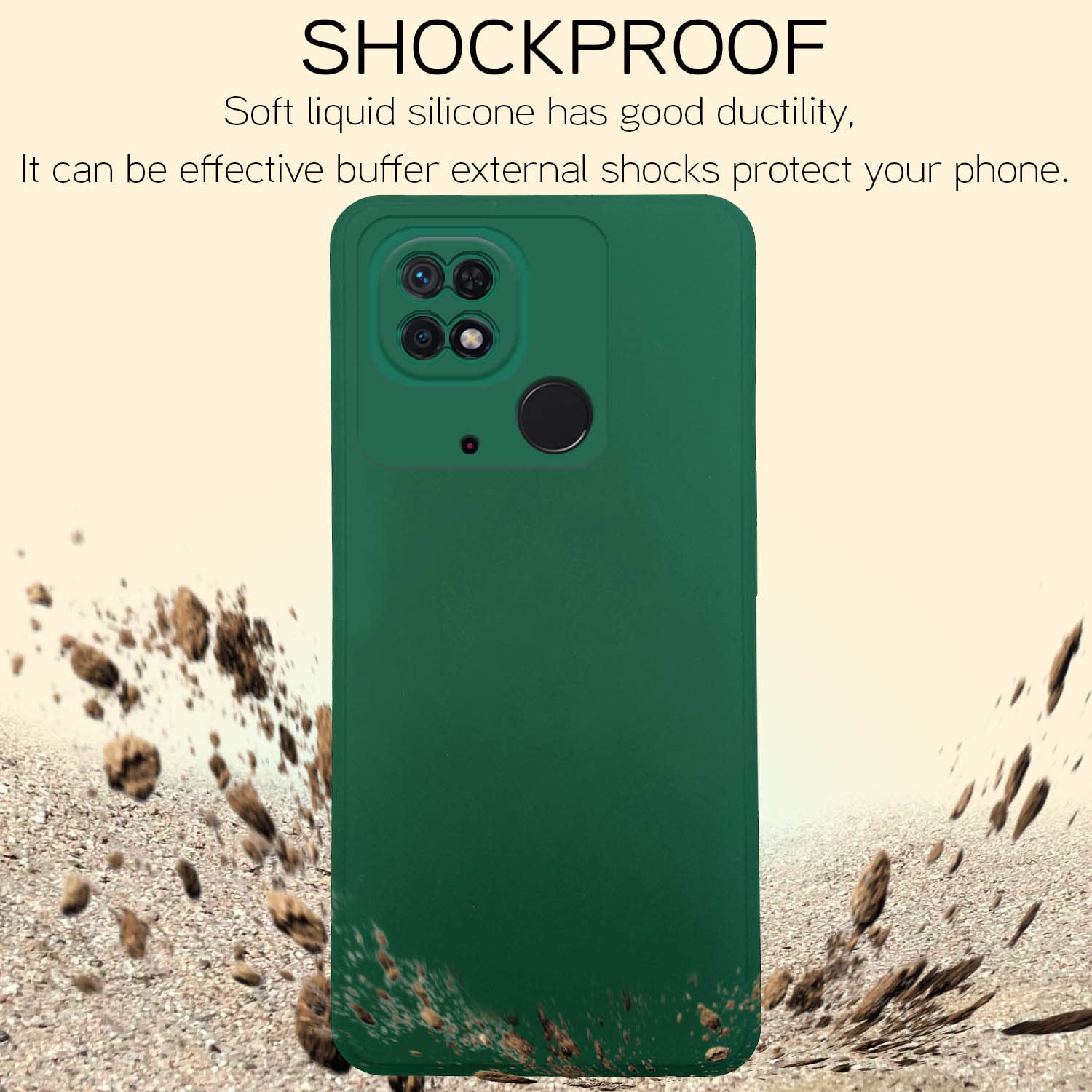 Redmi 10/10 Power Liquid Silicone phone cover in green by Pikkme – photo 7