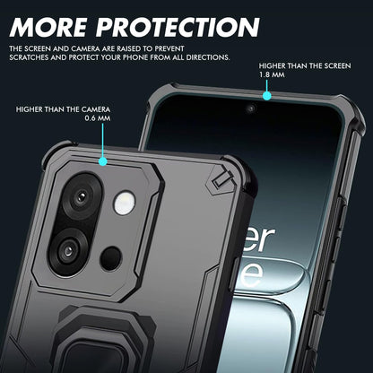 Pikkme OnePlus 13s 5G D15 Tough Armor Kisckstand Back Cover (Black)