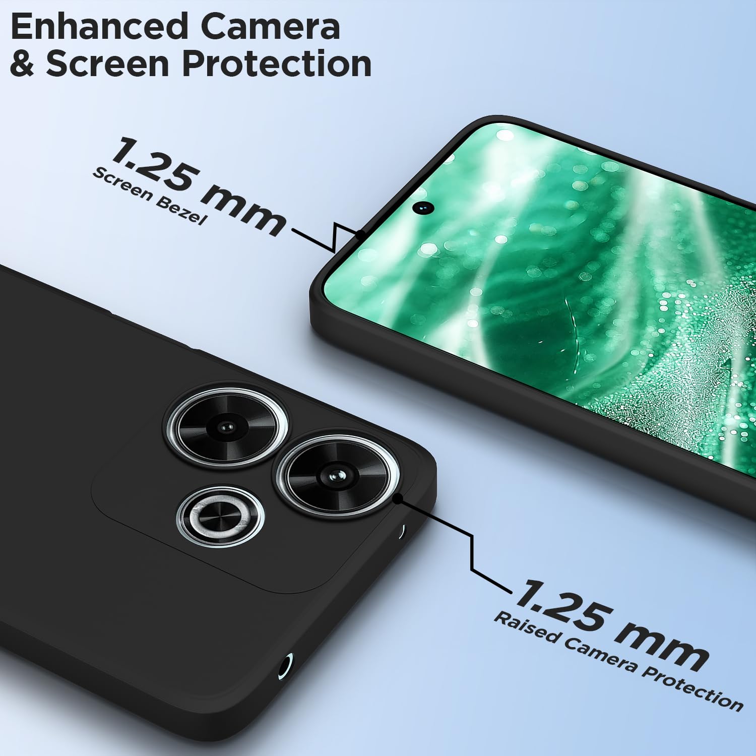 Black phone cover for Redmi 13/Poco M6 Plus 5G – Pikkme – photo 2