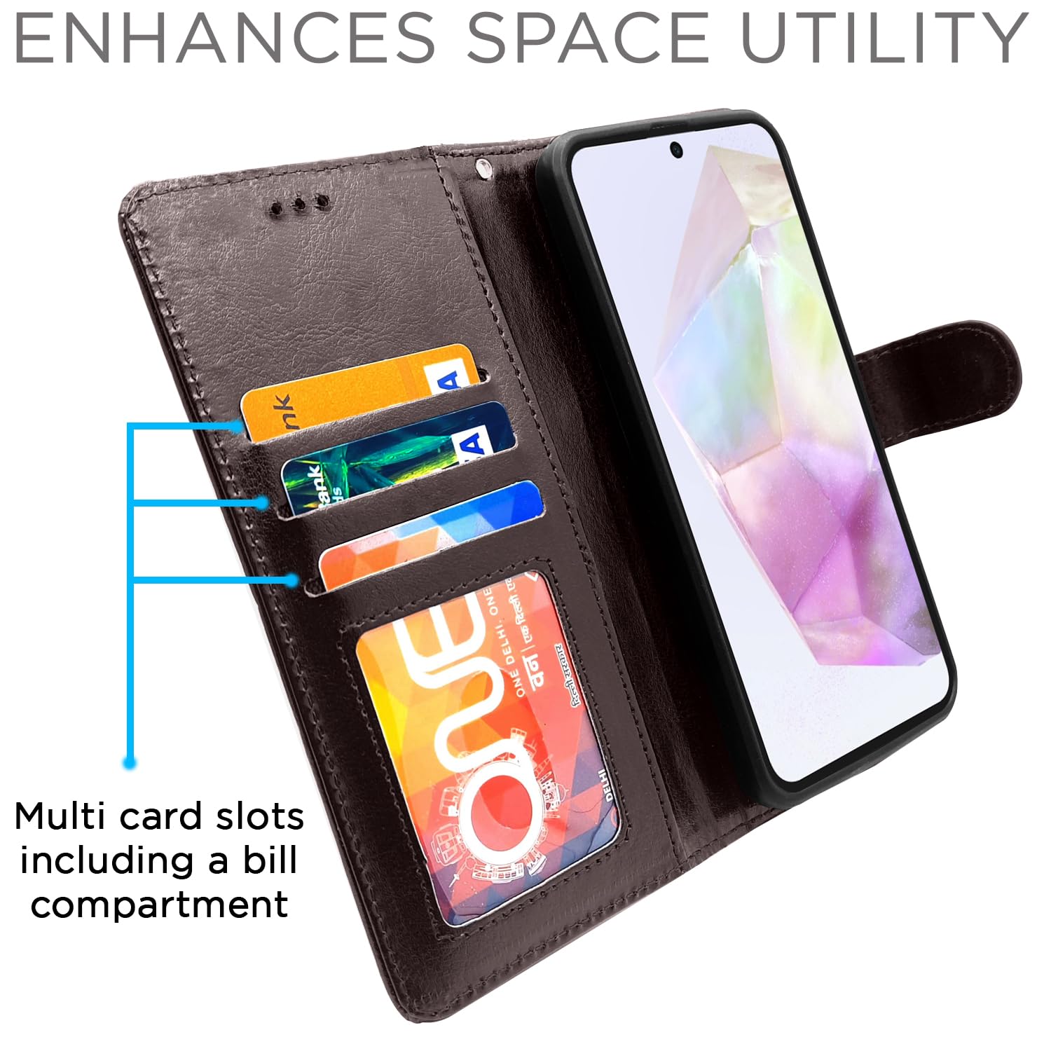 Coffee wallet flip cover for Samsung A35 5G – Pikkme – photo 2