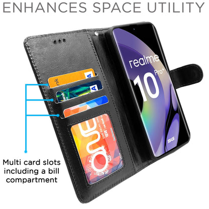 Pikkme black Wallet mobile flip cover for Realme 10 Pro Plus 5G – photo 5