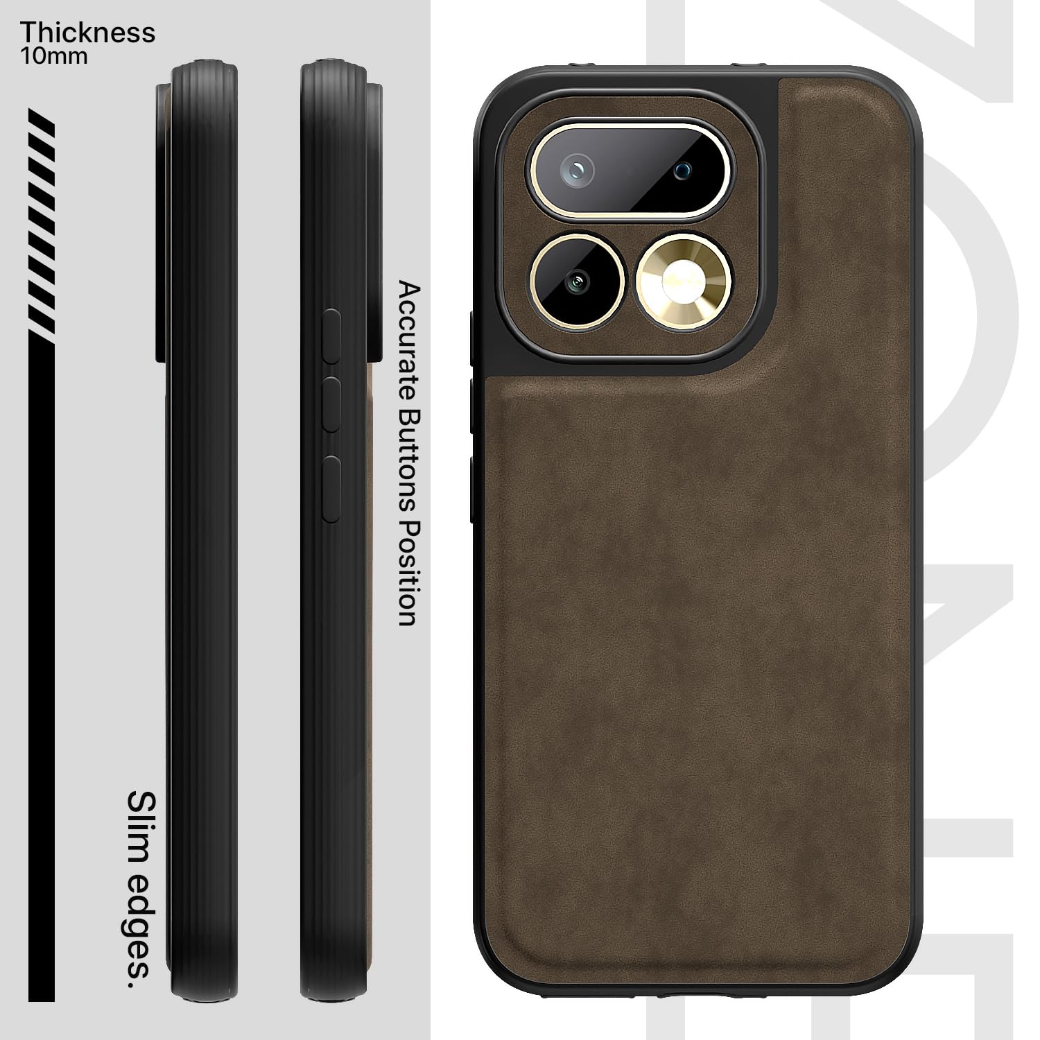 Realme 16 Pro 5G Leather mobile cover in coffee by Pikkme – photo 3