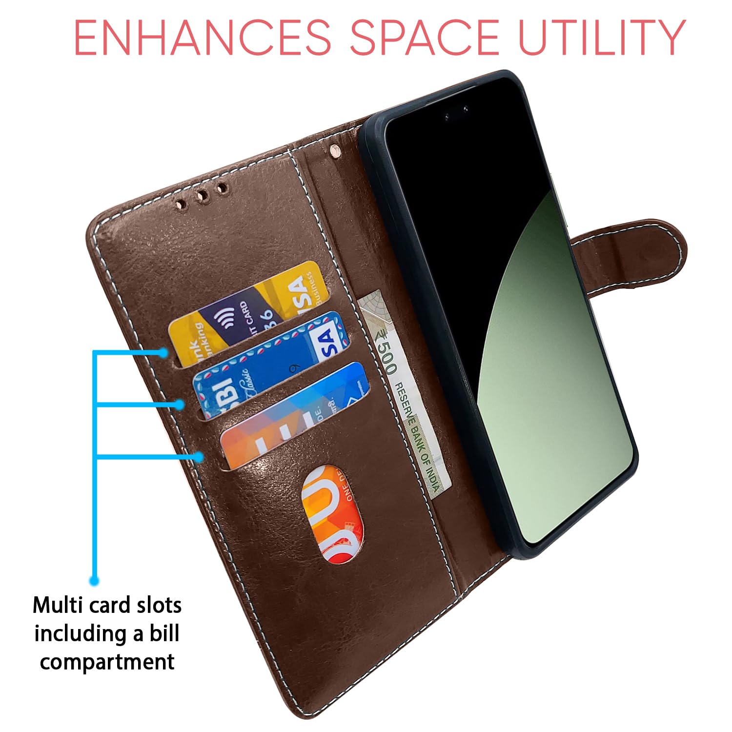 Xiaomi Civi 4 Pro/14 Civi 5G Magnetic flip case in brown & coffee by Pikkme – photo 4