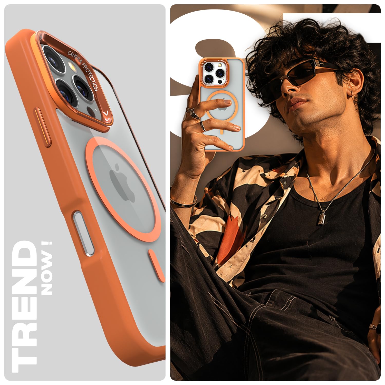 Orange mag-safe back cover for iPhone 16 Pro Max – Pikkme – photo 7