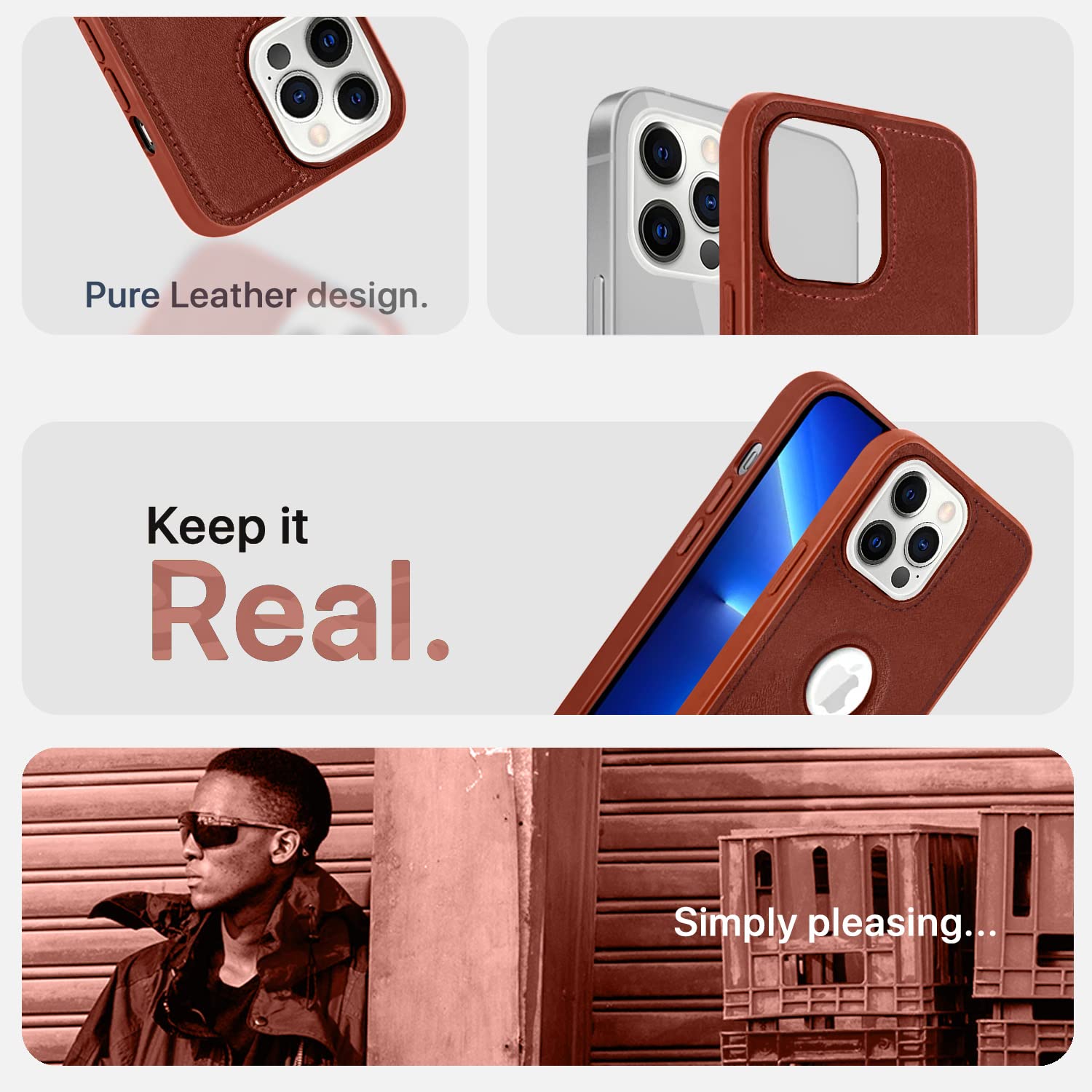 Pikkme iPhone 13 Pro Leather brown phone cover – photo 5