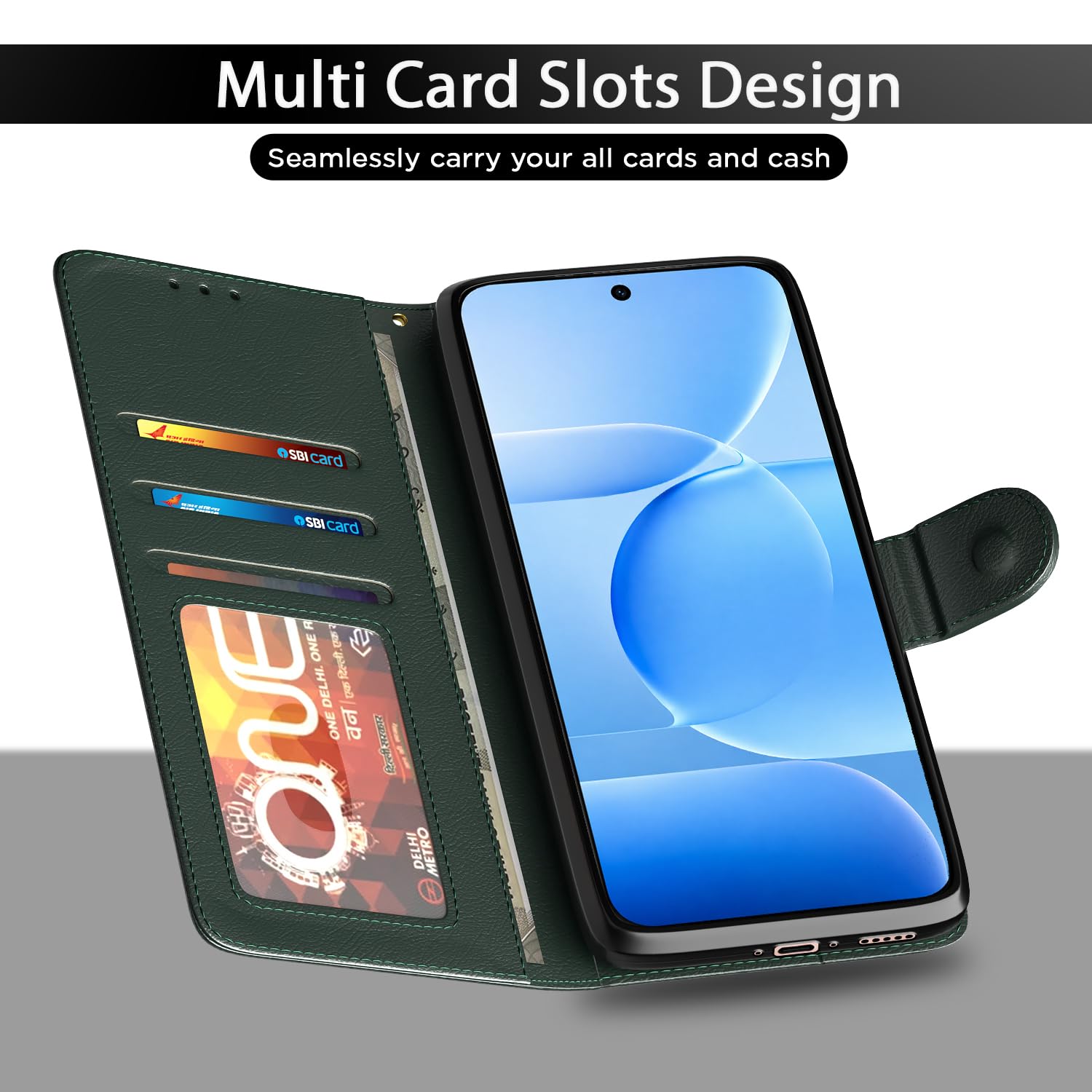 Pikkme green wallet flip cover for Vivo S2 5G – photo 5