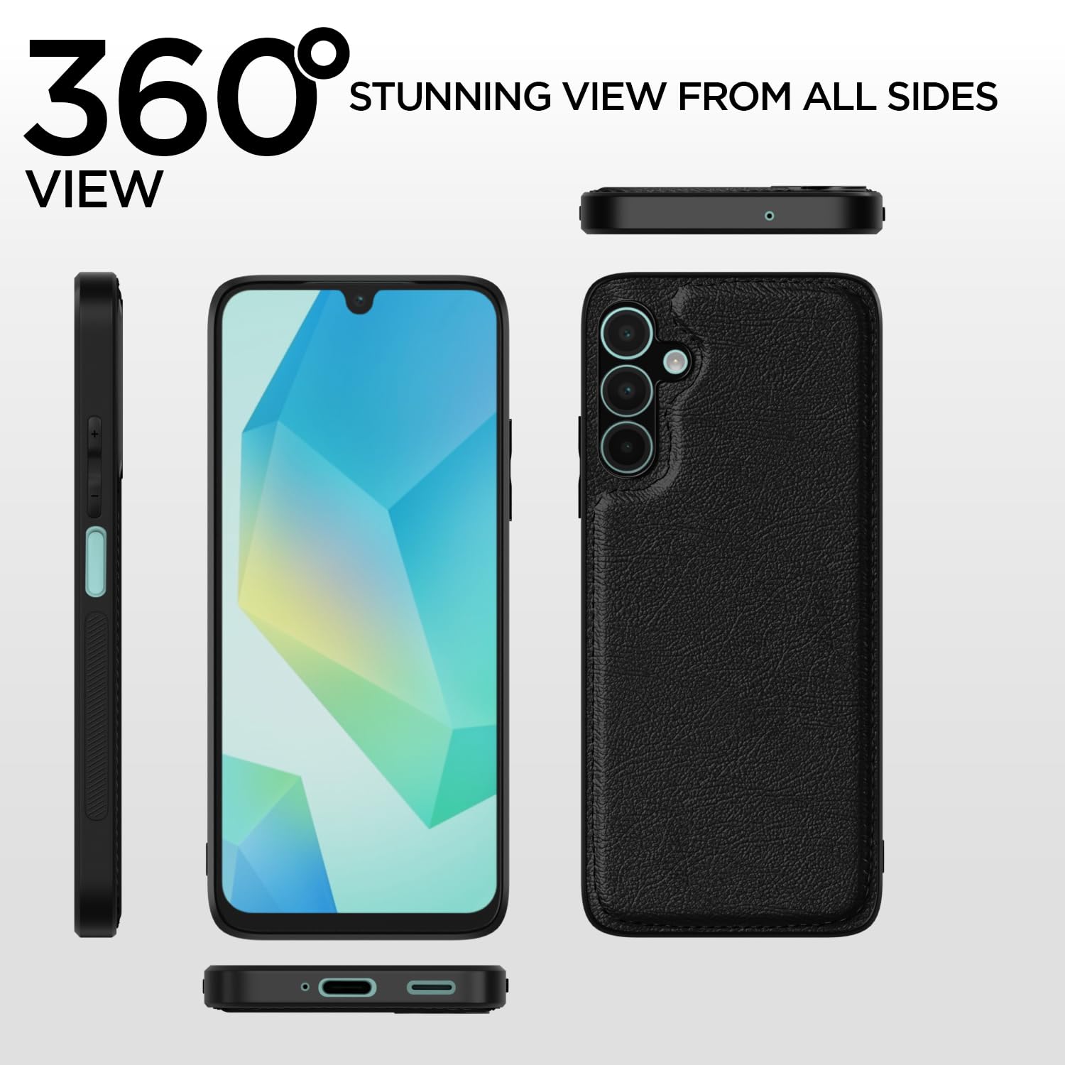 Pikkme Samsung Galaxy A16 5G Leatherback Back Case | Black