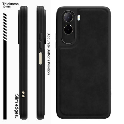 Black Leather mobile back cover for Redmi A7 Pro/Poco C85x 5G – Pikkme – photo 3