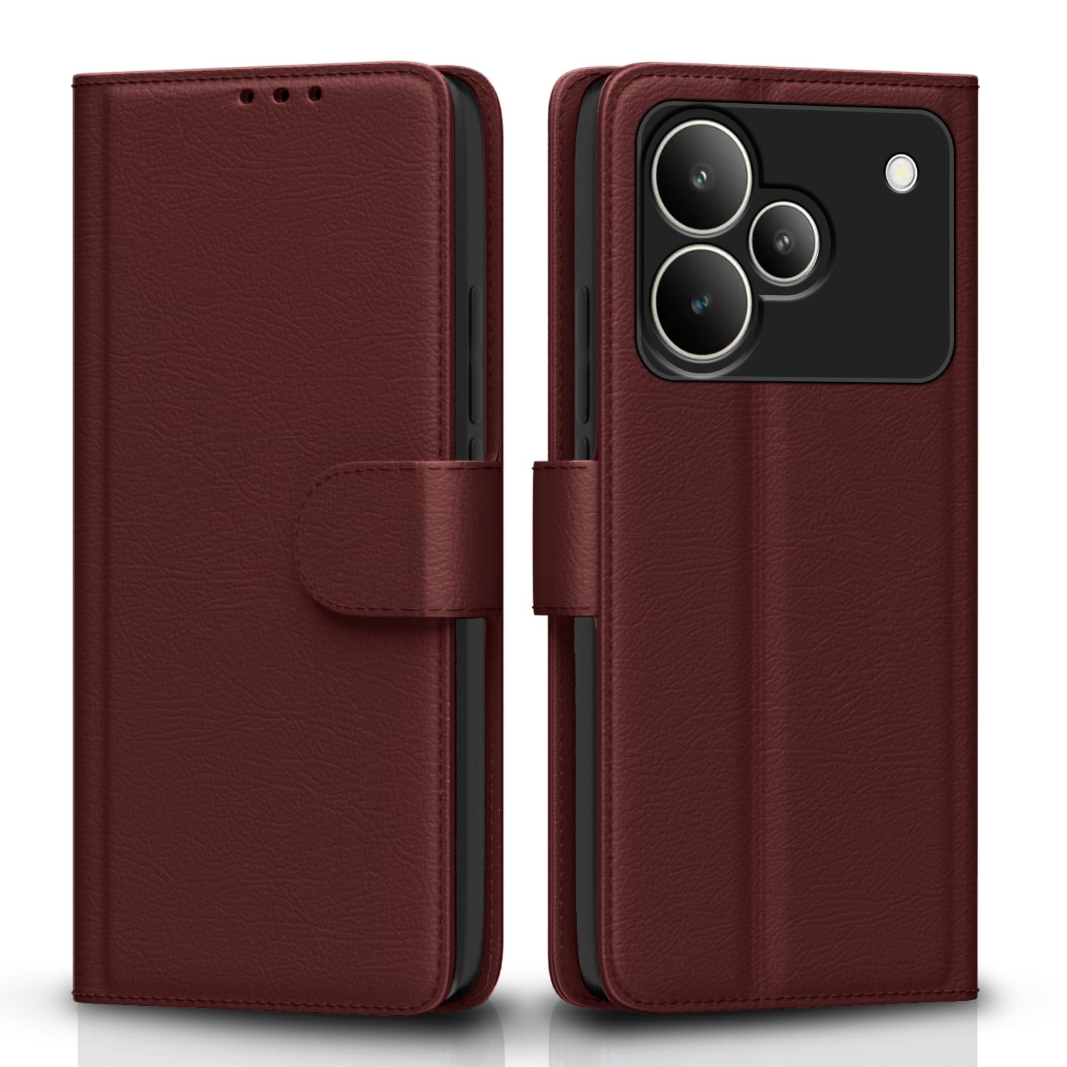Pikkme Realme P4 Pro 5G brown flip cover