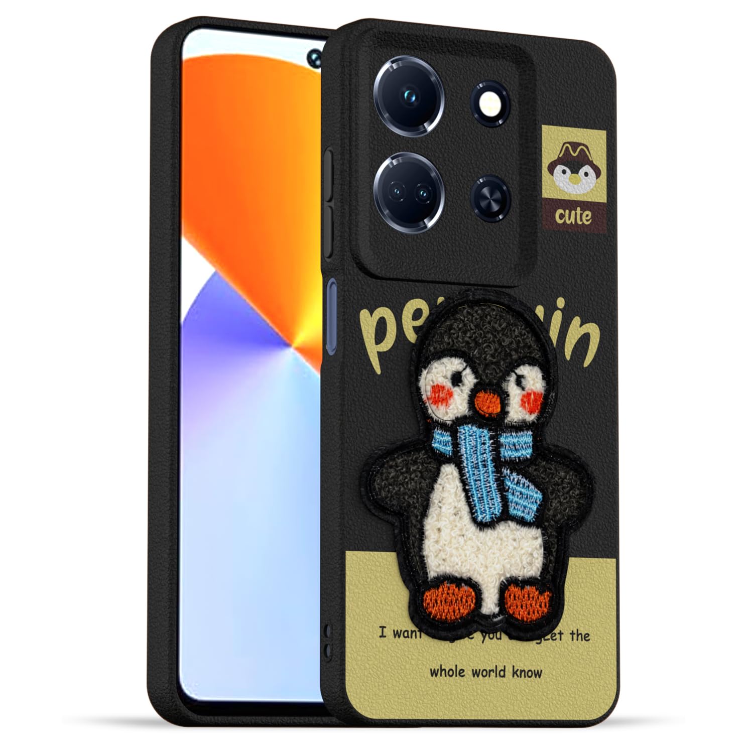 Pikkme Infinix Note 30 5G Plush Patch black mobile back cover