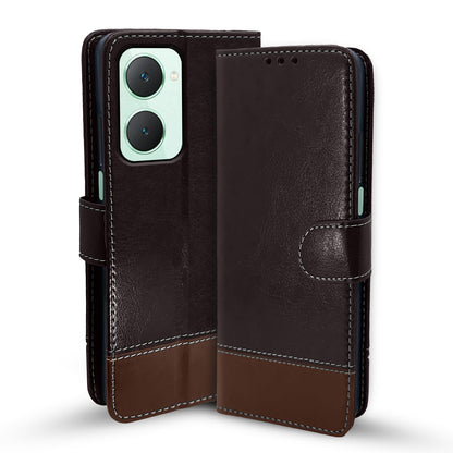 Pikkme coffee & brown Magnetic wallet flip cover for iQOO Z9 Lite 5G/Vivo T3 Lite 5G/Vivo Y18/Y18e/Y03