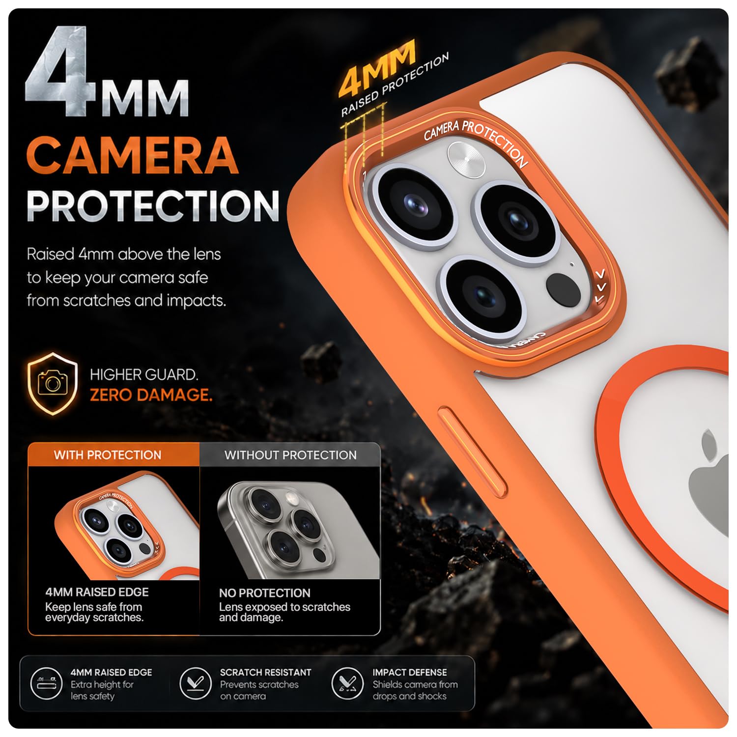 Orange mag-safe MagSafe mobile back cover for iPhone 14 Pro – Pikkme – photo 4