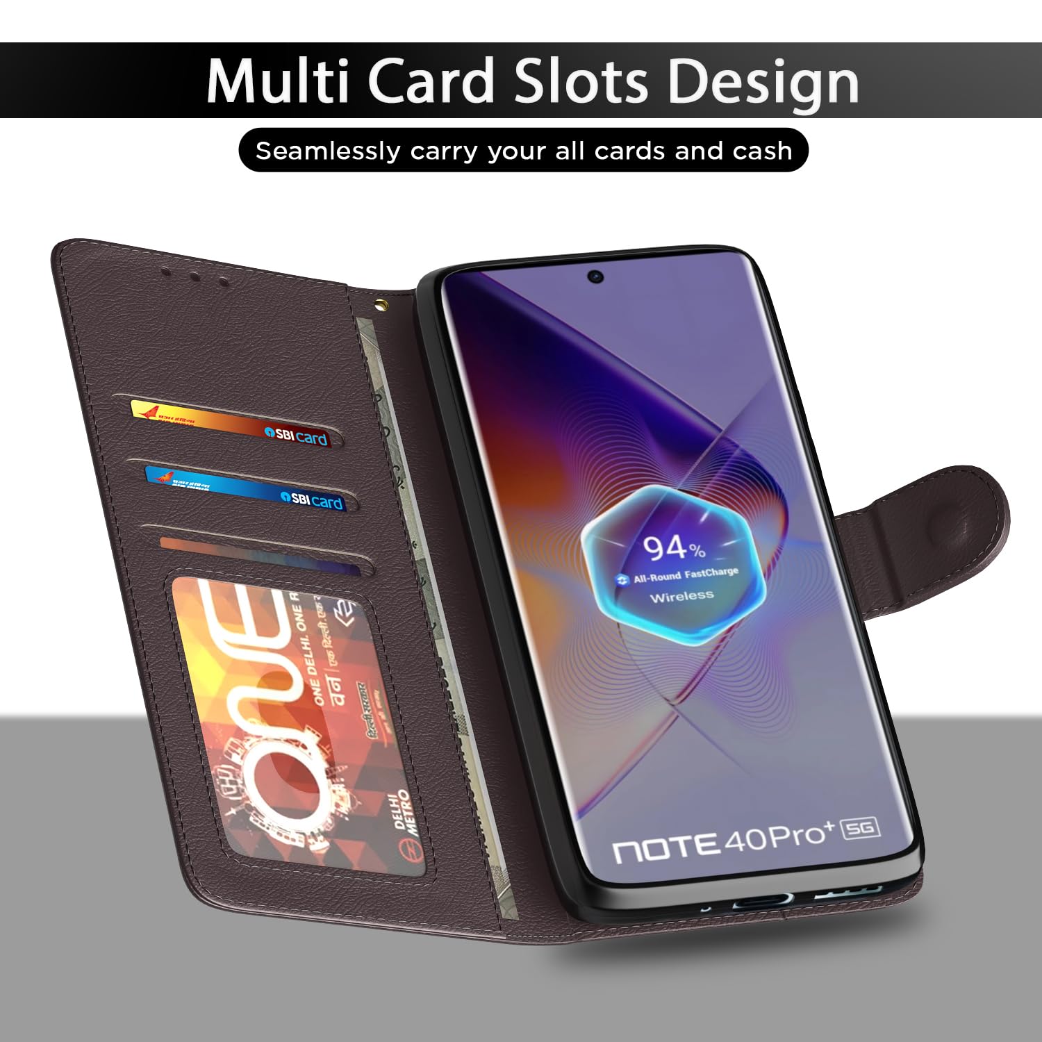 Pikkme coffee wallet flip cover for Infinix Note 40 Pro Plus 5G – photo 5