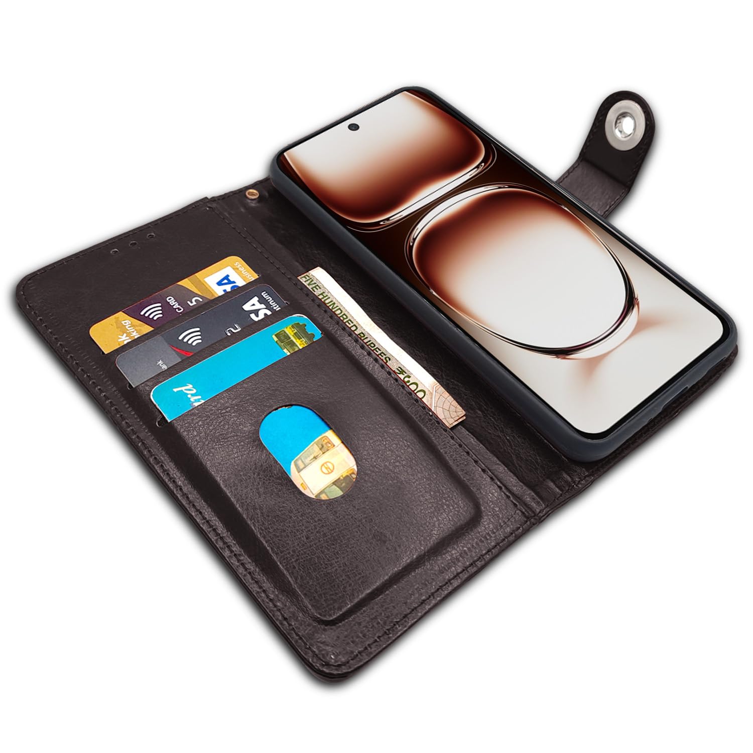 Pikkme coffee Button mobile flip cover for Oppo Reno 12 Pro 5G – photo 5