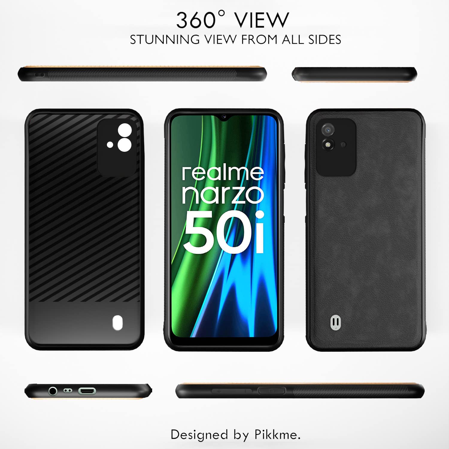Pikkme Realme Narzo 50i Leather grey phone cover – photo 3