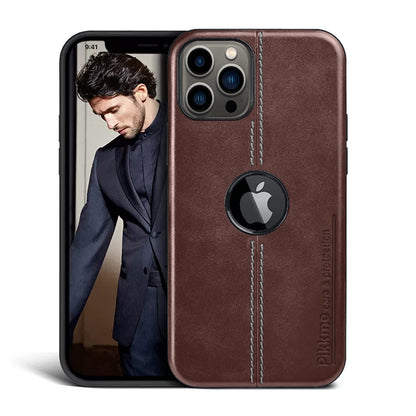 Pikkme iPhone 13 Pro Leather brown back cover