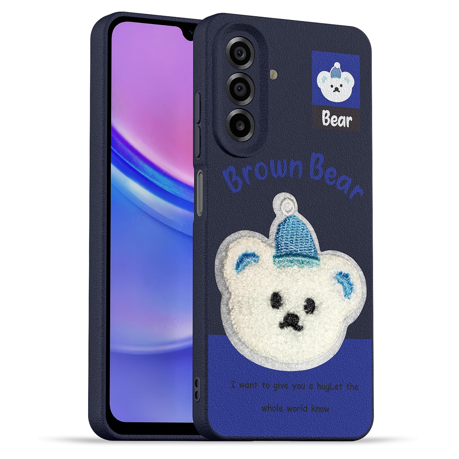 Pikkme Samsung M17/A17/F17 5G Plush Patch blue mobile back cover