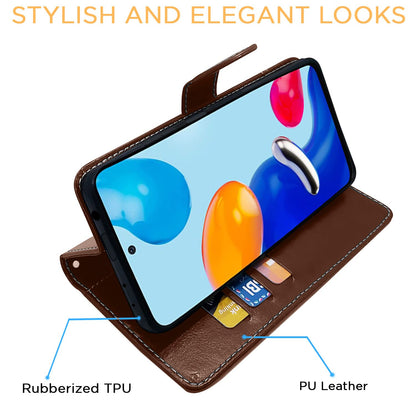 Brown & coffee Magnetic mobile flip cover for Redmi Note 11 Pro/Note 11 Pro Plus 5G – Pikkme – photo 5