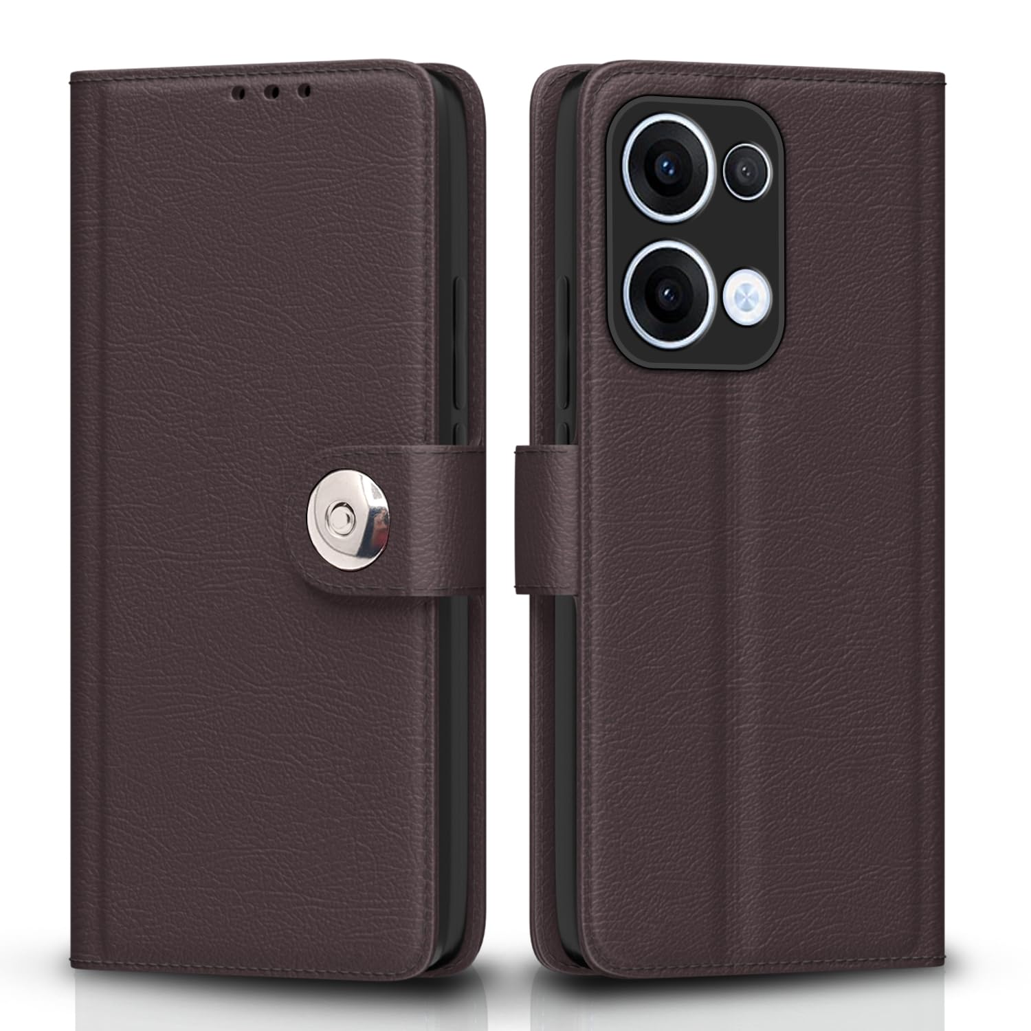 Pikkme Oppo Reno 13 5G coffee wallet flip cover