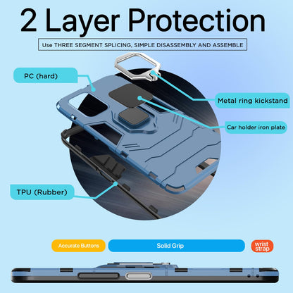 Pikkme Redmi K50i 5G D5 Tough Armor Back Cover | Blue