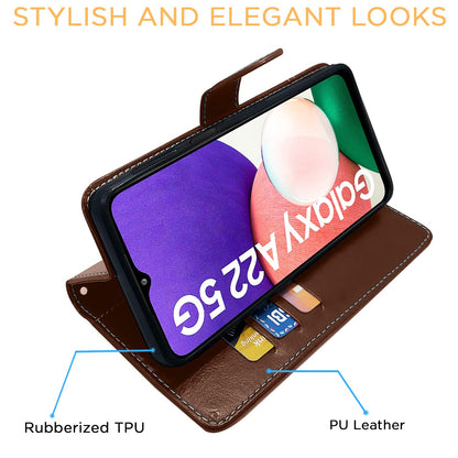 Brown & coffee Magnetic flip cover for Samsung F42/A22 5G – Pikkme – photo 5