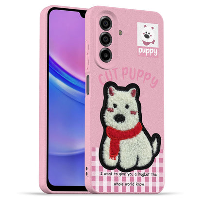 Pikkme pink Plush Patch mobile back cover for Samsung M17/A17/F17 5G