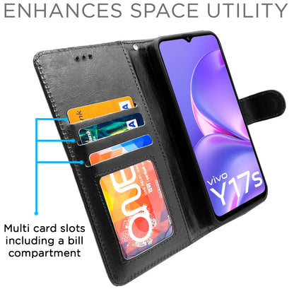 Pikkme black Wallet mobile flip cover for Vivo Y17s – photo 2