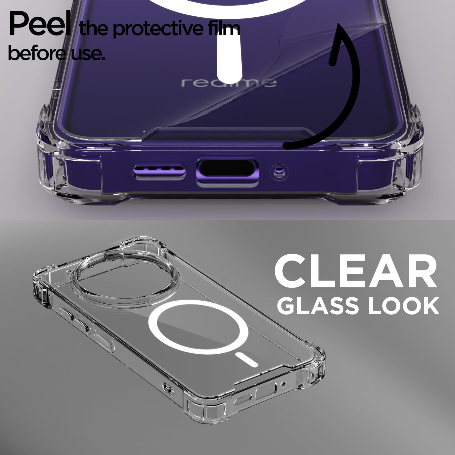 Transparent mag-safe phone cover for Realme 14 Pro Plus 5G – Pikkme – photo 3