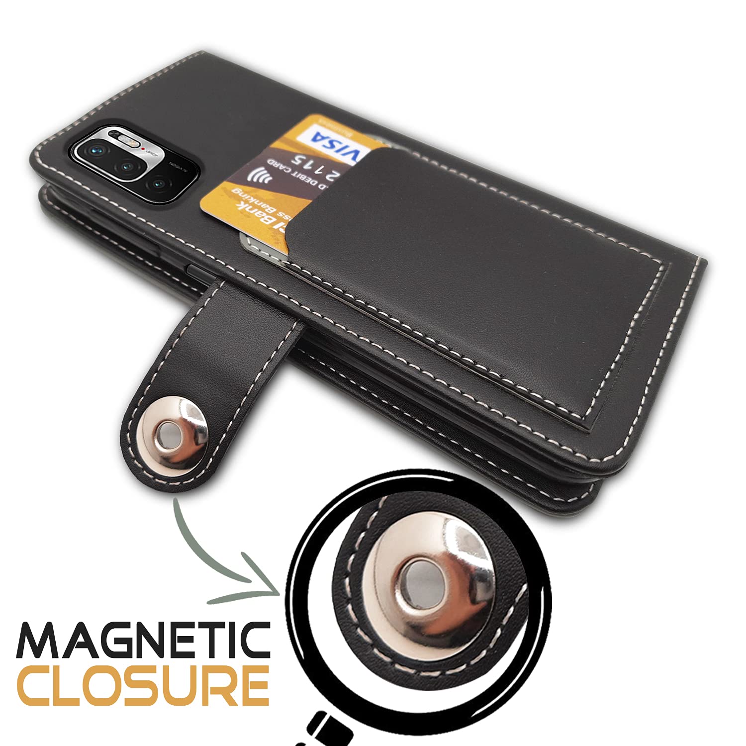 Pikkme grey Magnetic flip cover for Redmi Note 10T 5G – photo 4