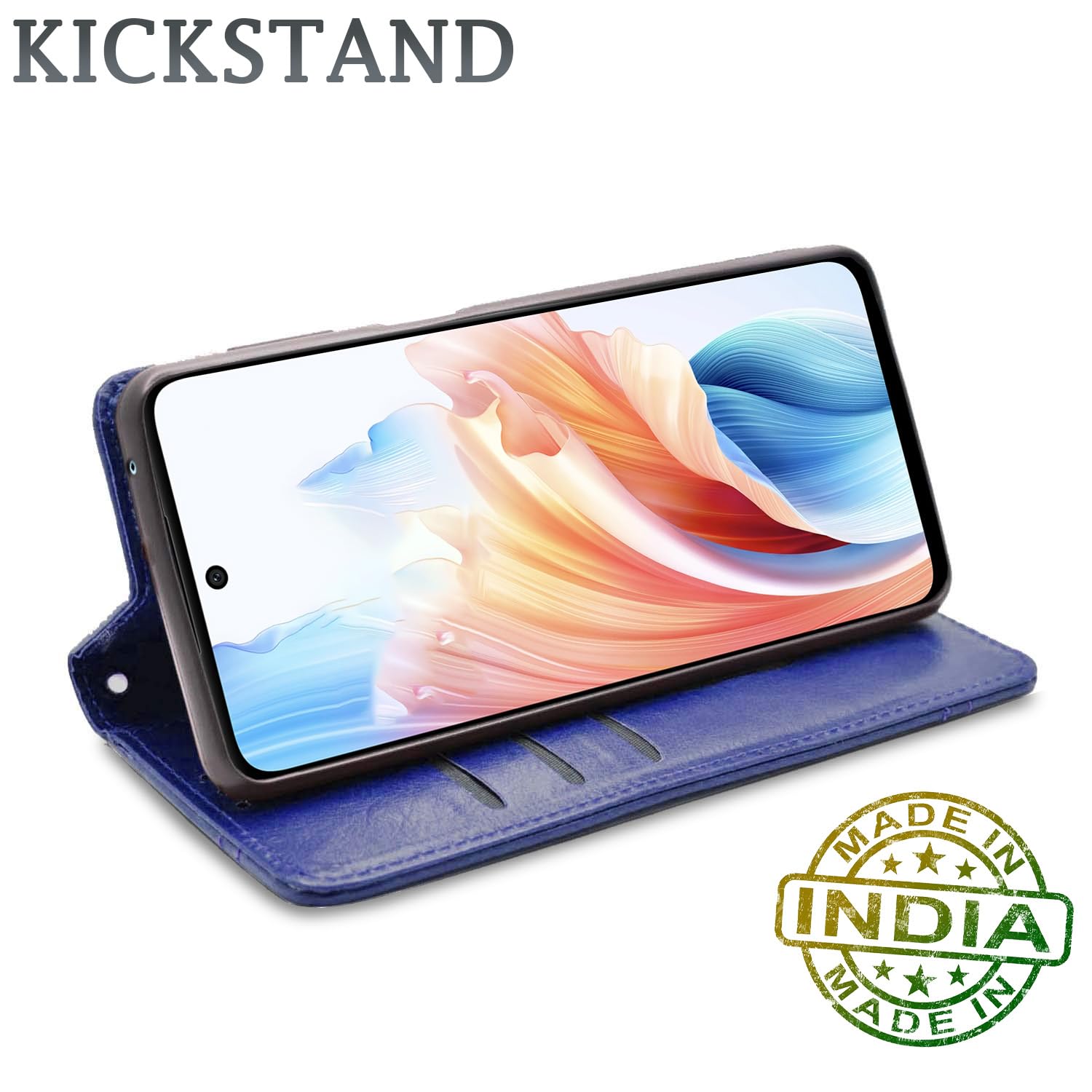 Blue Magnetic wallet flip cover for Oppo A79 5G – Pikkme – photo 4