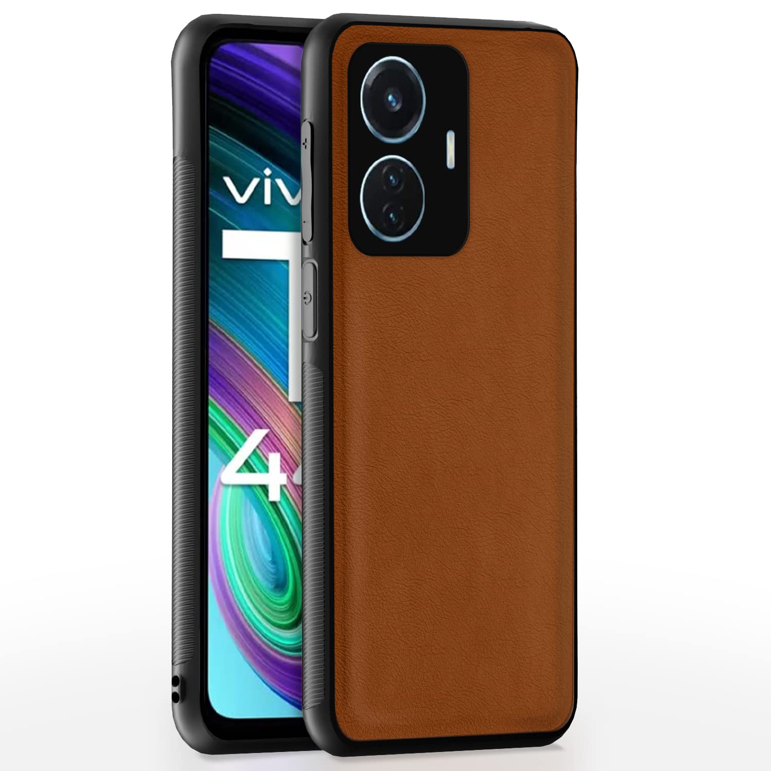 Camel Leather back cover for Vivo T1 44W/iQOO Z6 44W – Pikkme