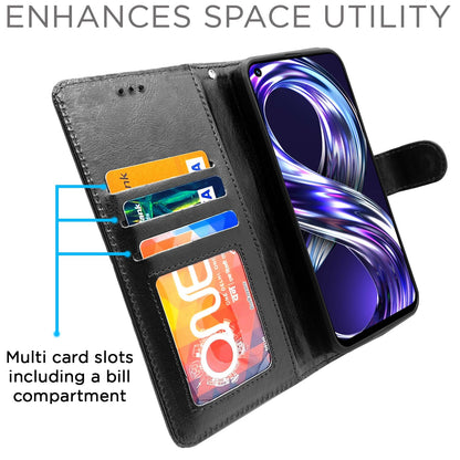 Realme Narzo 50/8i 4G wallet flip cover in black by Pikkme – photo 5