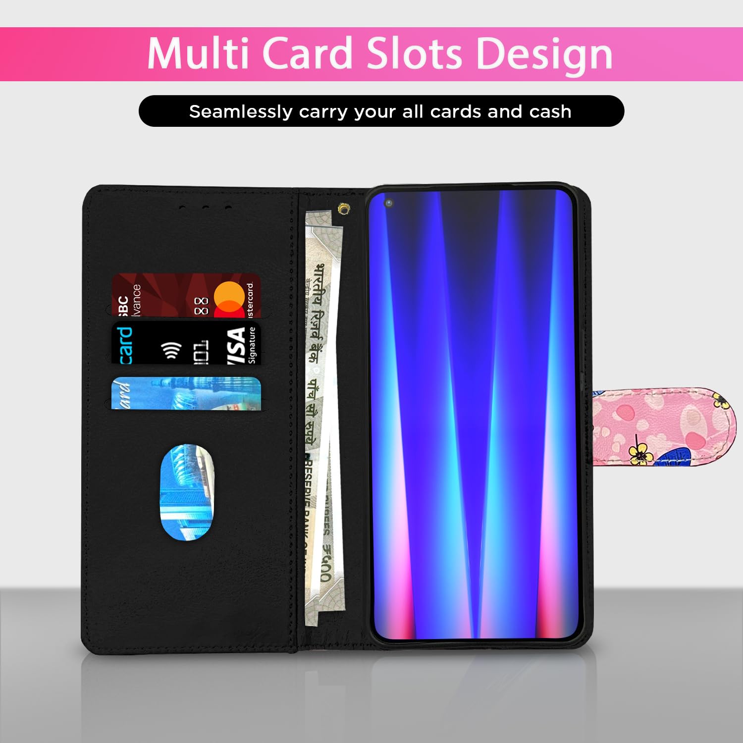 Pikkme pink flower Wallet wallet flip cover for OnePlus Nord CE 2 5G – photo 2
