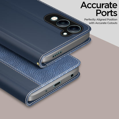 Pikkme Vivo Y19e / Y04 4G / Y29s 5G Contrast Flip Cover (Blue)