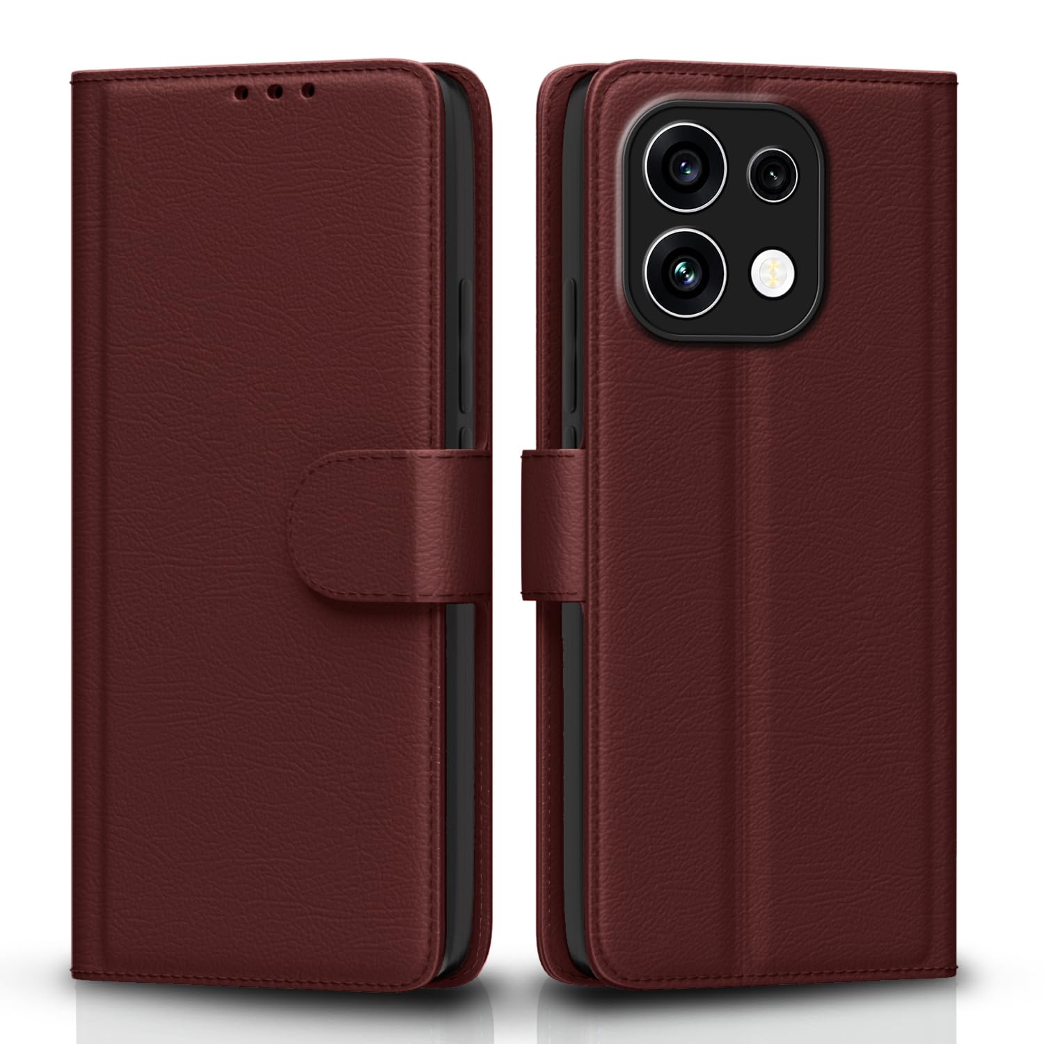 Brown Wallet flip cover for Oppo Reno 16c 5G – Pikkme
