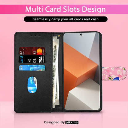Pikkme Redmi Note 13 Pro Plus 5G Wallet pink flower mobile flip cover – photo 2