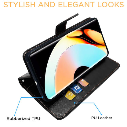 Realme 10 Pro Plus 5G Magnetic flip case in black & brown by Pikkme – photo 5