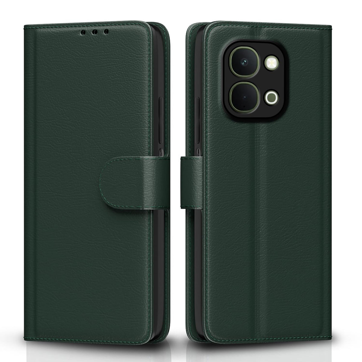 Vivo T5x/Y51 Pro/iQOO Z11x 5G wallet flip cover in green by Pikkme