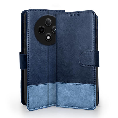 Oppo F27 Pro Plus 5G Magnetic mobile flip cover in navy & light blue by Pikkme